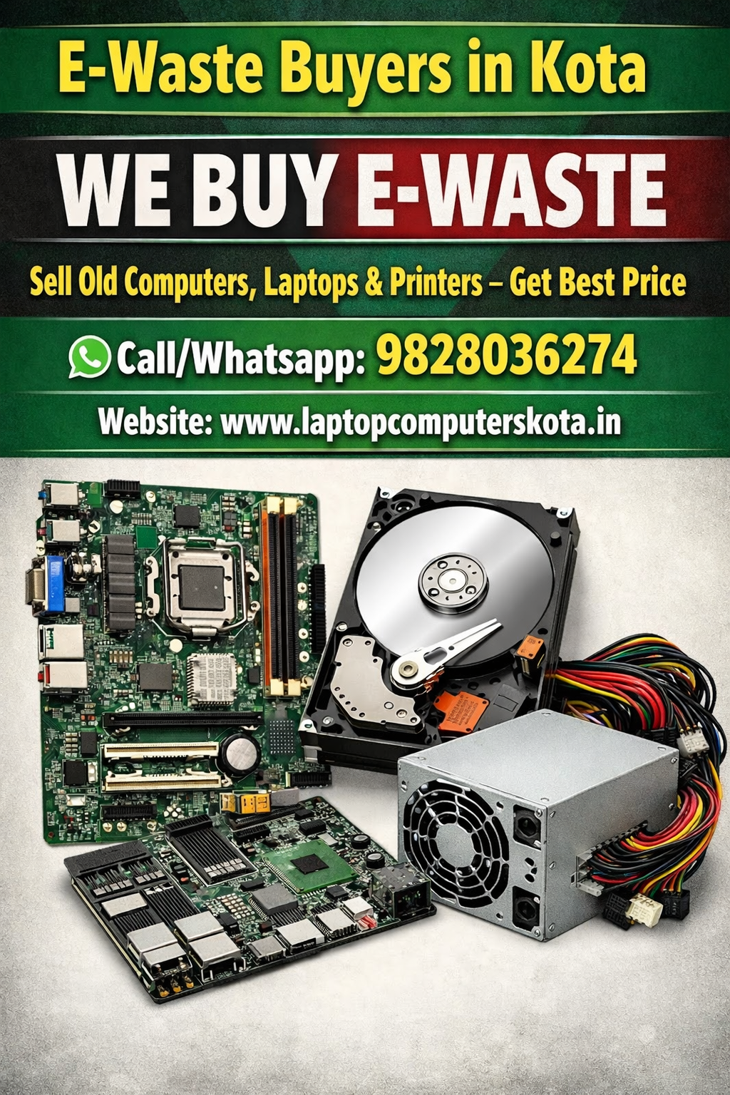E-Waste Buyers in Kota – Sell Motherboard, Hard Disk, RAM & SMPS