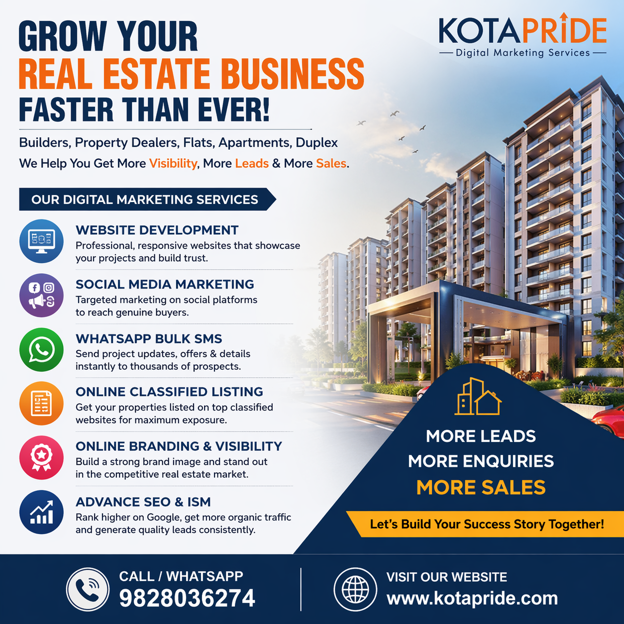 Digital Marketing Services For Builder, Property Dealers Of Flats, Appartments, Multistory Building in India