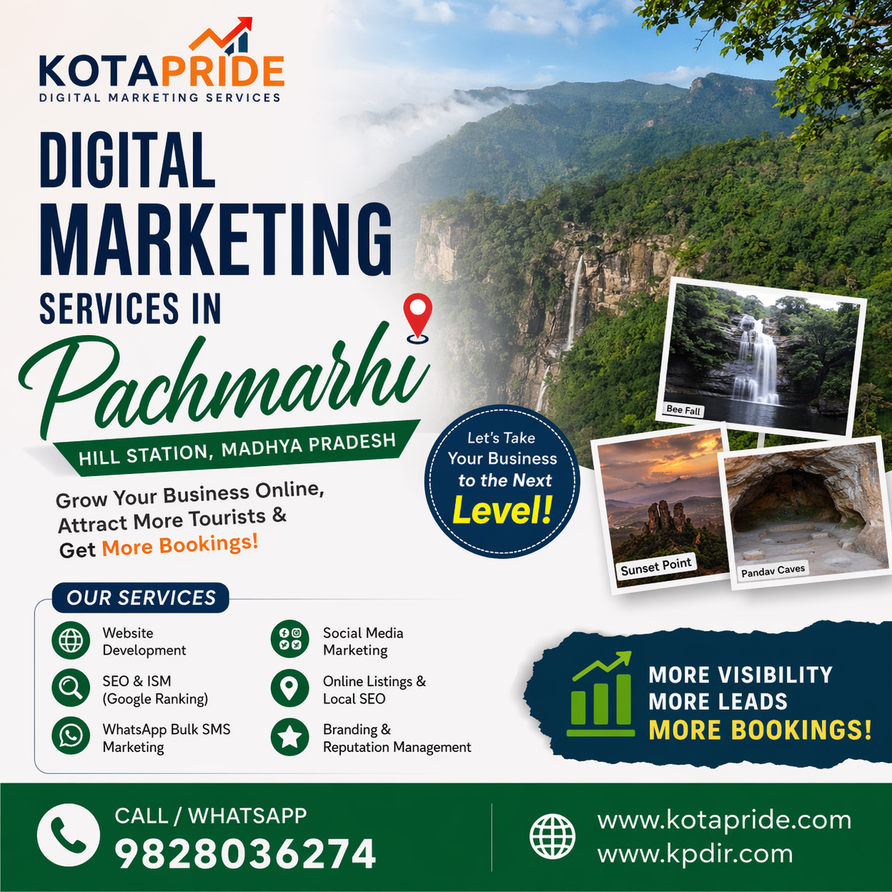Pachmarhi Mein Digital Marketing Services – Hotels, Resorts & Travel Business Ko Online Grow Kare | Kotapride