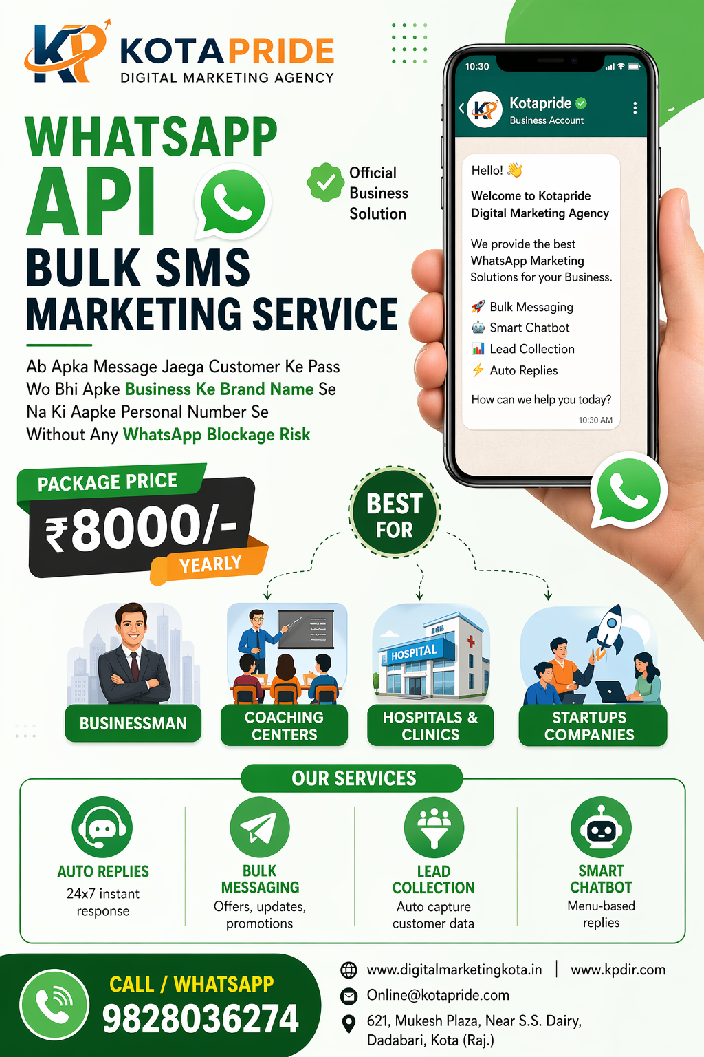 WhatsApp API Marketing Service in Kota – Send Messages with Your Brand Name