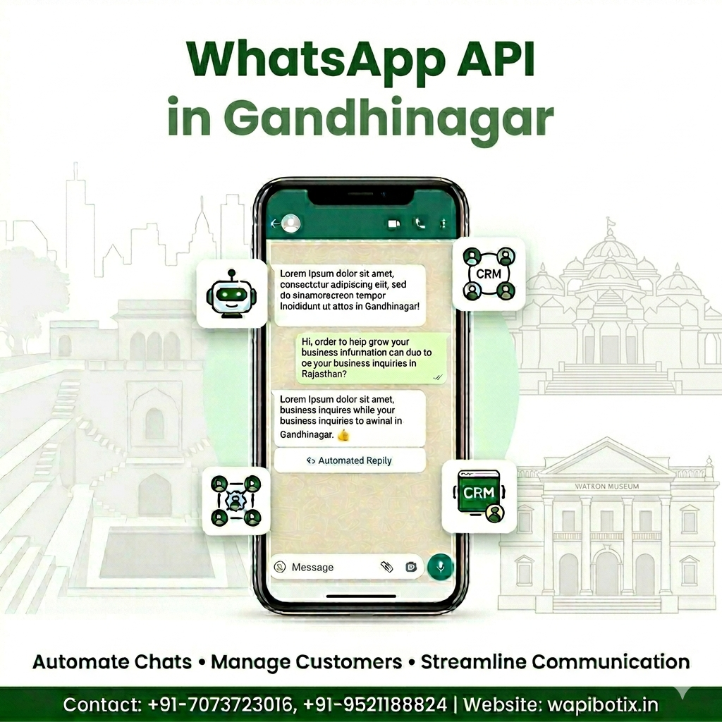 Get the official Whatsapp APi In Gandhinagar via WapiBotix. Automate your corporate communication and marketing to scale your business with 100% reliability.