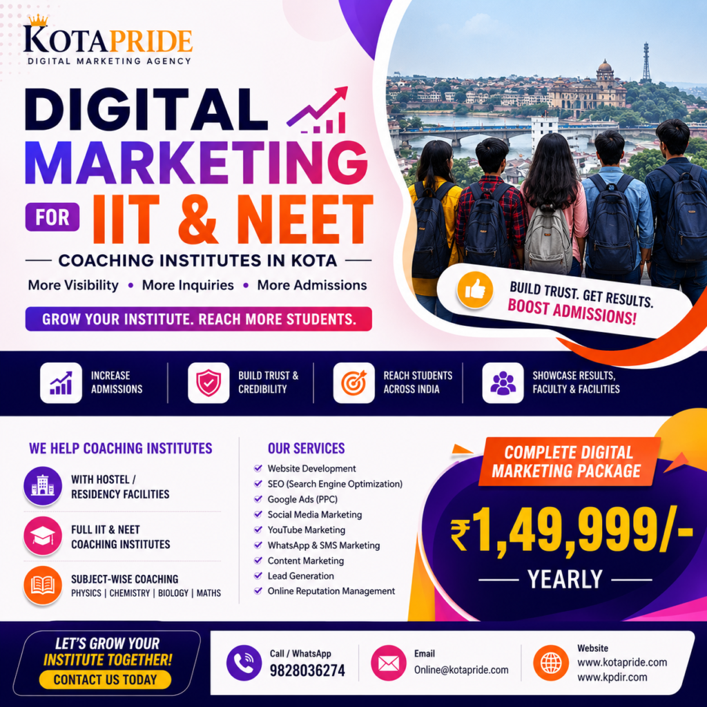 Digital Marketing Services for IIT And NEET Coaching Institutes in Kota