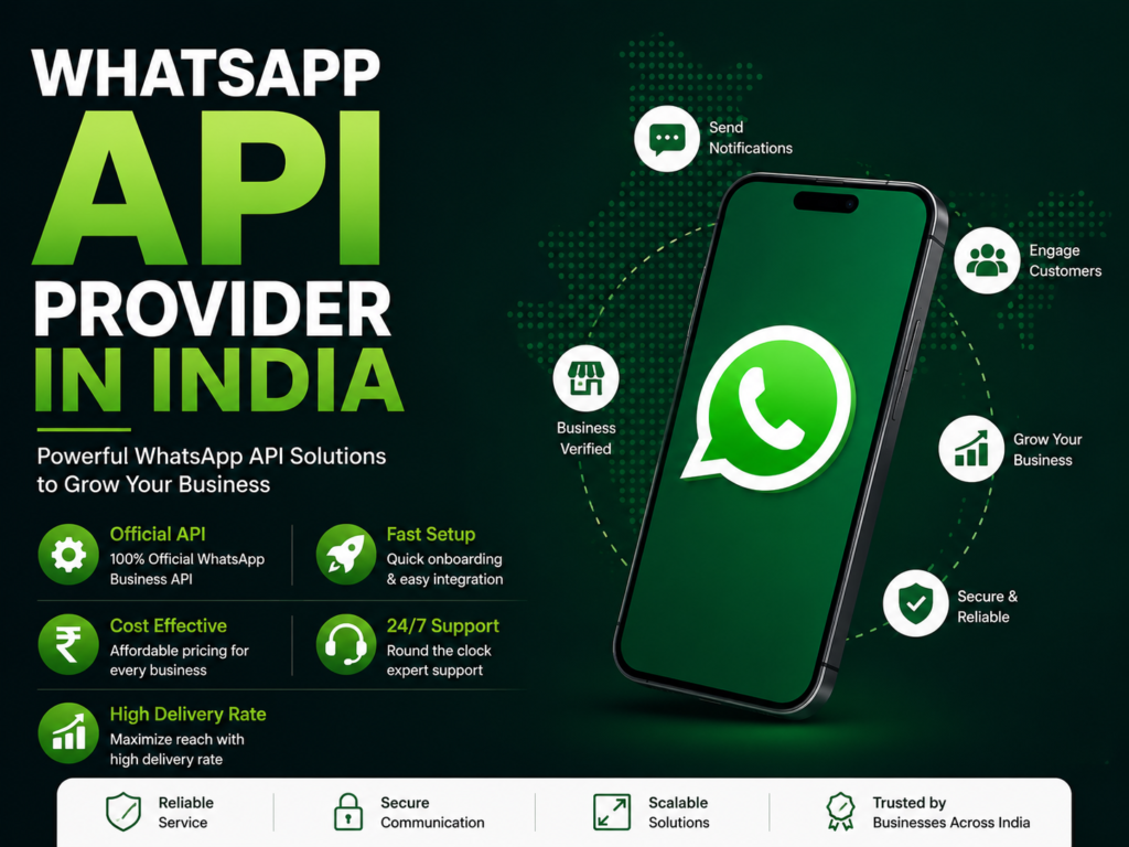 WhatsApp API Provider in India offering official Meta API, AI chatbot automation, bulk messaging, fast setup, and reliable customer support for businesses.