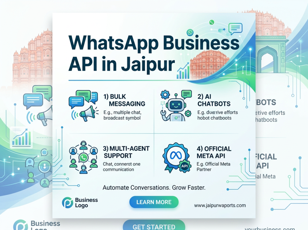 WhatsApp Business API in Jaipur with AI chatbot and bulk messaging