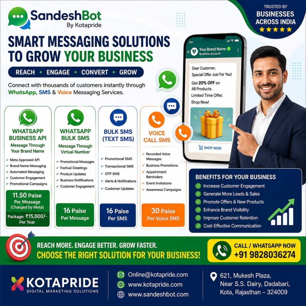 Bulk SMS Marketing and Official WhatsApp Business API Services for Hotels and Resorts in Jaipur